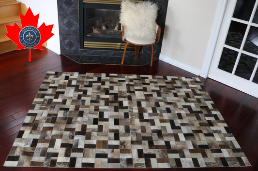 99603 Cowhide rug Patchwork Collection Quebecuir Premium  BIG SIZE XXL
