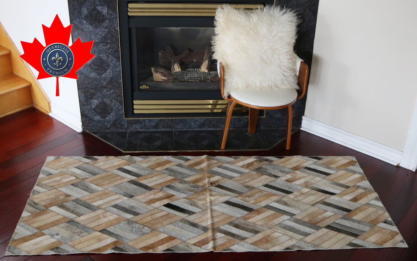 99604 Cowhide rug Patchwork Collection Quebecuir Premium RUNNER