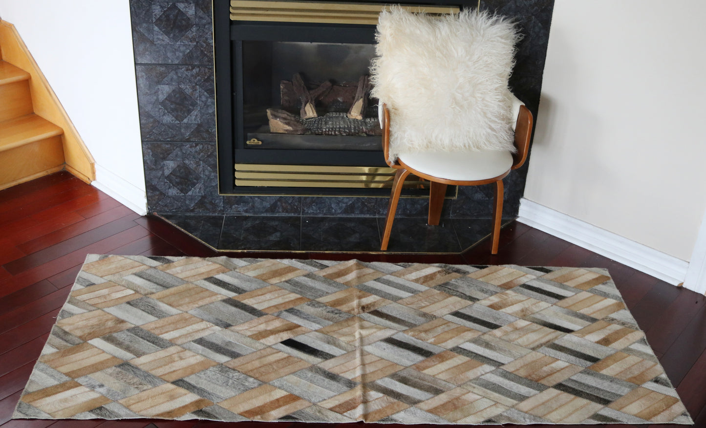 99604 Cowhide rug Patchwork Collection Quebecuir Premium RUNNER