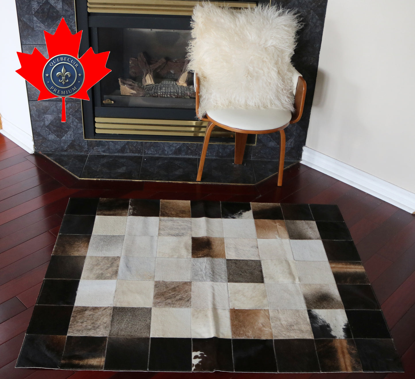 99607 Cowhide rug Patchwork Collection Quebecuir Premium BIG SIZE XL