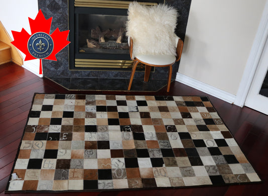 99609 Cowhide rug Patchwork Collection Quebecuir Premium BIG SIZE XXL