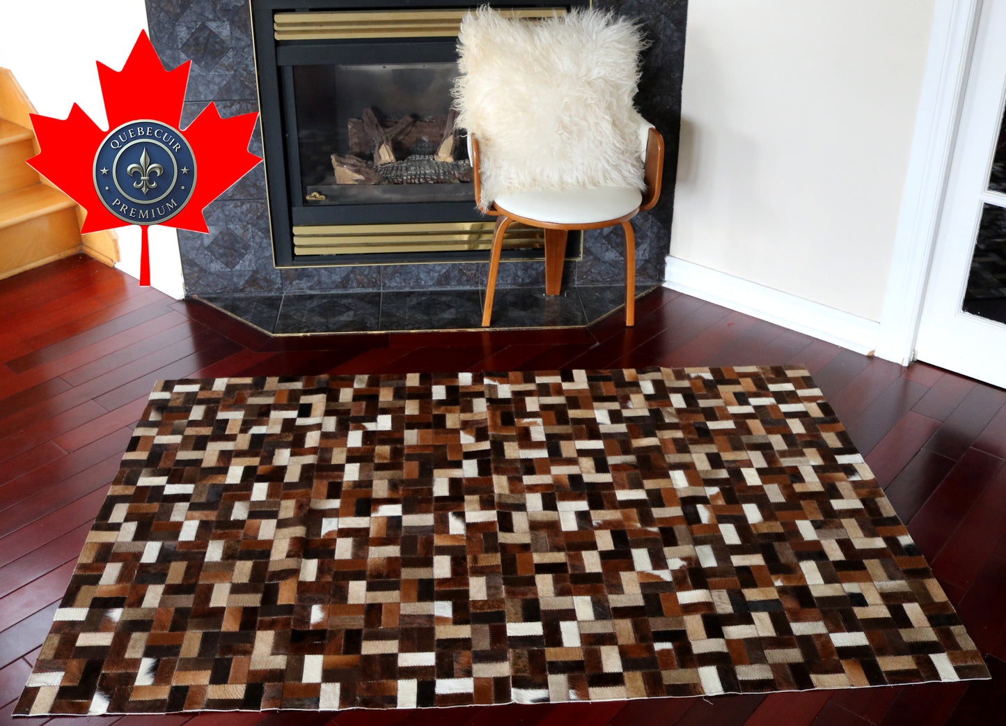 99611 Cowhide rug Patchwork Collection Quebecuir Premium BIG SIZE XXL