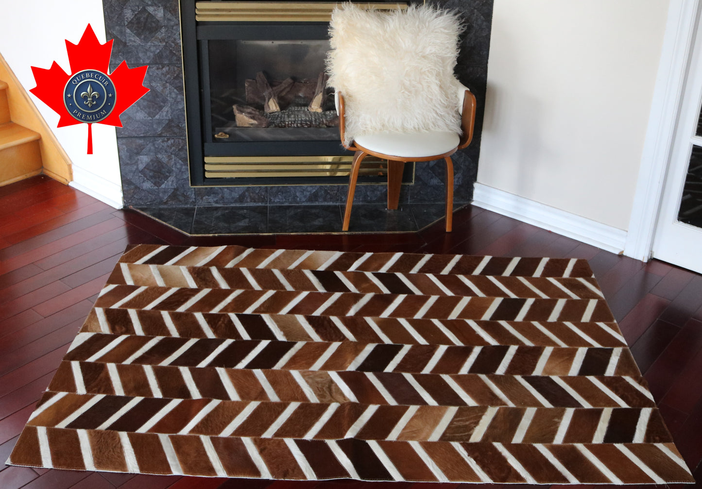 99614 Cowhide rug Patchwork Collection Quebecuir Premium BIG SIZE XXL