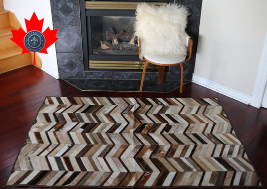 99618 Cowhide rug Patchwork Collection Quebecuir Premium BIG SIZE XXL