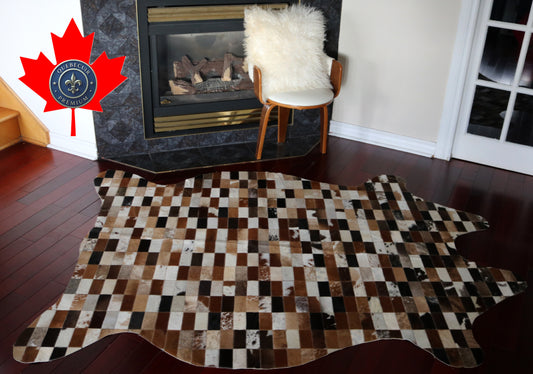 99620 Cowhide rug Patchwork Collection Quebecuir Premium BIG SIZE XXL