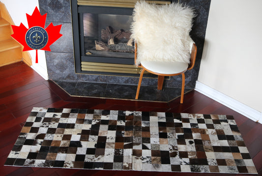 99623 Cowhide rug Patchwork Collection Quebecuir Premium BIG SIZE XXL