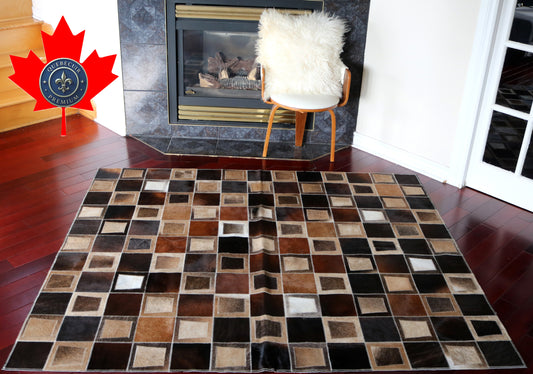 99624 Cowhide rug Patchwork Collection Quebecuir Premium BIG SIZE XXL