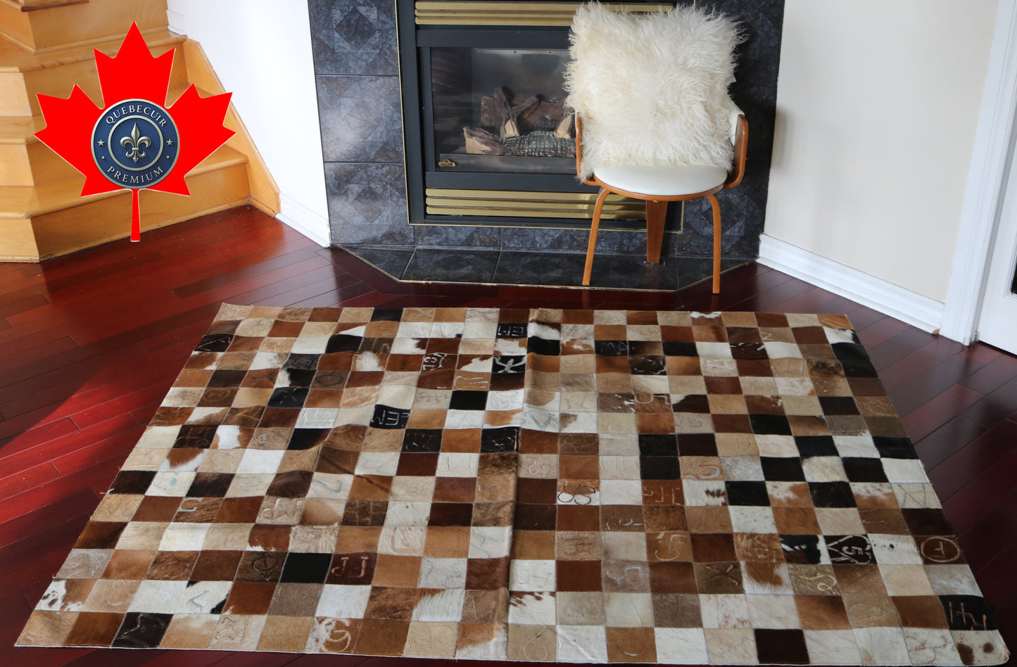 99625 Cowhide rug Patchwork Collection Quebecuir Premium BIG SIZE XXL