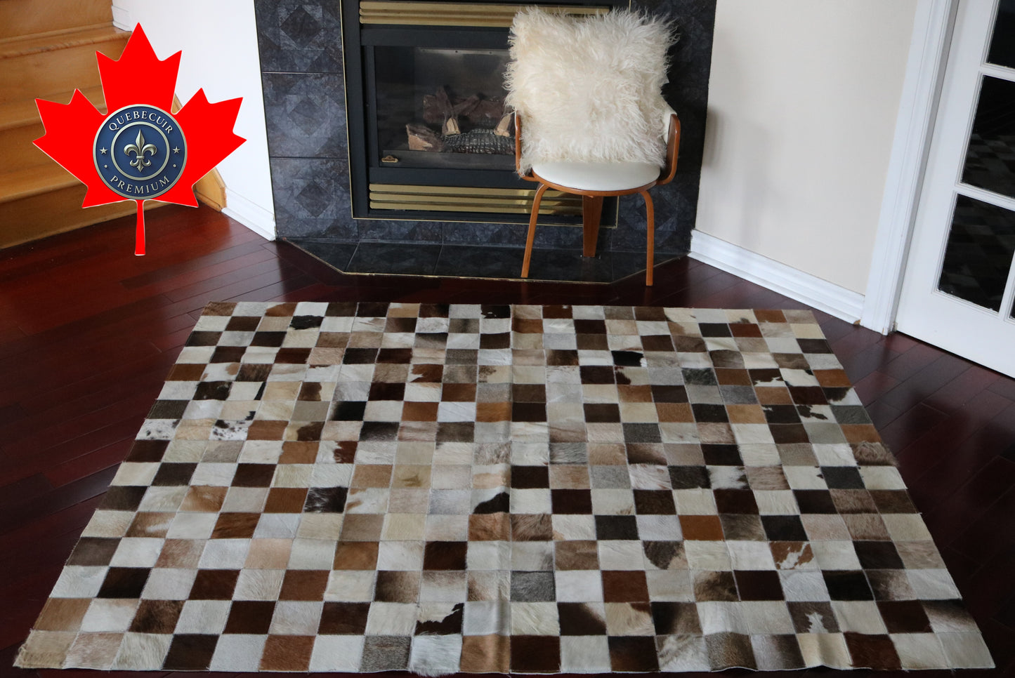 99628 Cowhide rug Patchwork Collection Quebecuir Premium BIG SIZE XXL