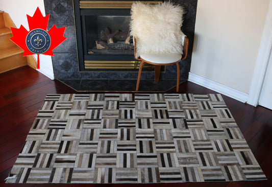 99630 Cowhide rug Patchwork Collection Quebecuir Premium BIG SIZE XXL