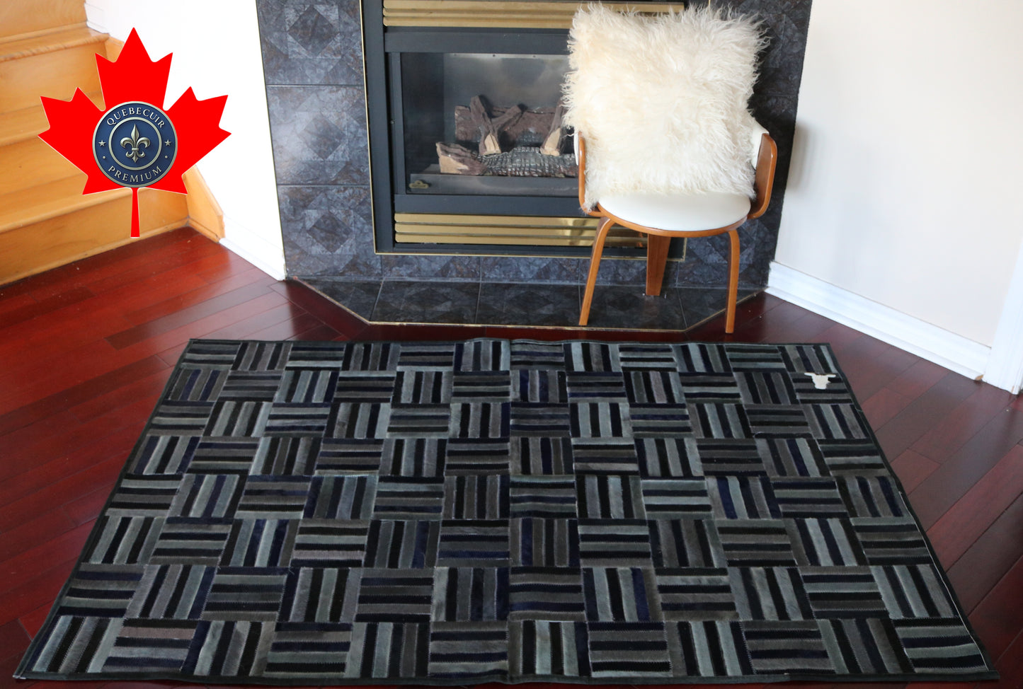 99632 Cowhide rug Patchwork Collection Quebecuir Premium BIG SIZE XXL