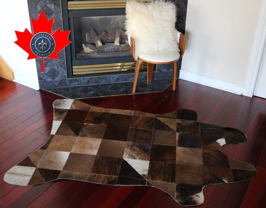 99636 Cowhide rug Patchwork Collection Quebecuir Premium BIG SIZE XXL