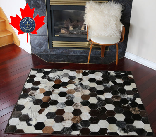 99640 Cowhide rug Patchwork Collection Quebecuir Premium BIG SIZE XXL
