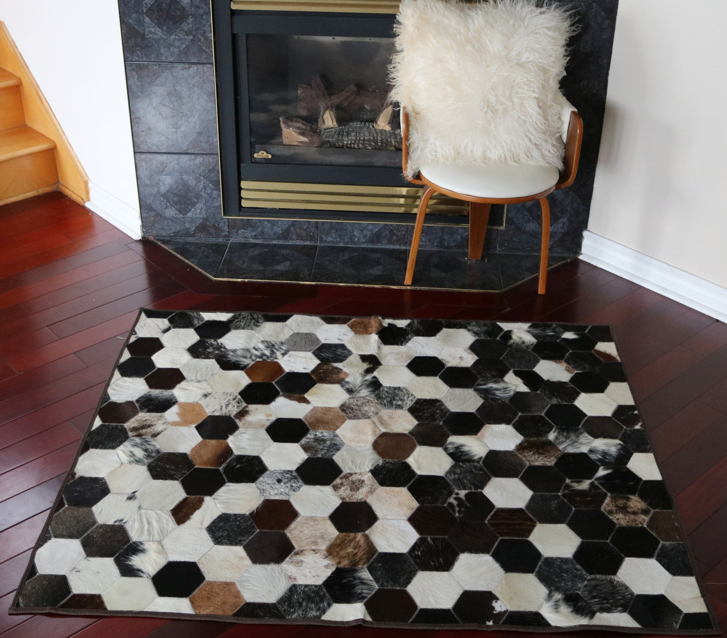 99640 Cowhide rug Patchwork Collection Quebecuir Premium BIG SIZE XXL