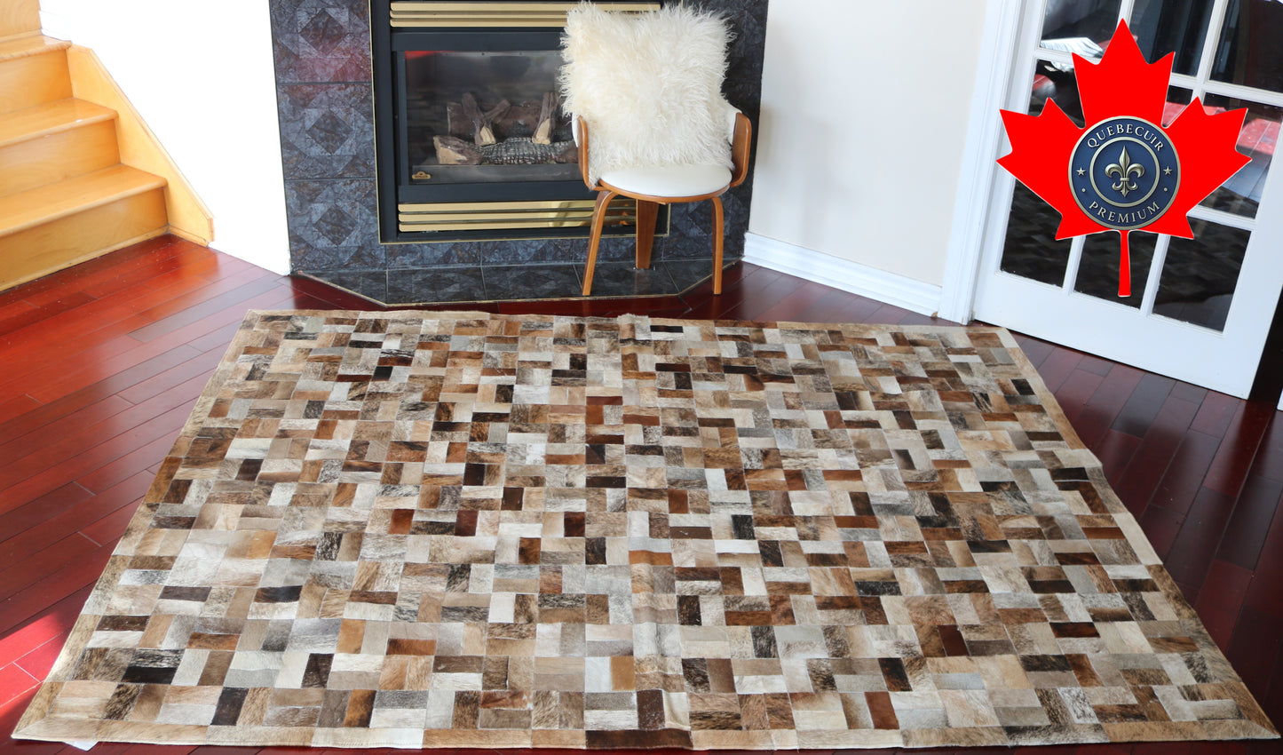 99647 Cowhide rug Patchwork Collection Quebecuir Premium SUPER BIG SIZE XXXL