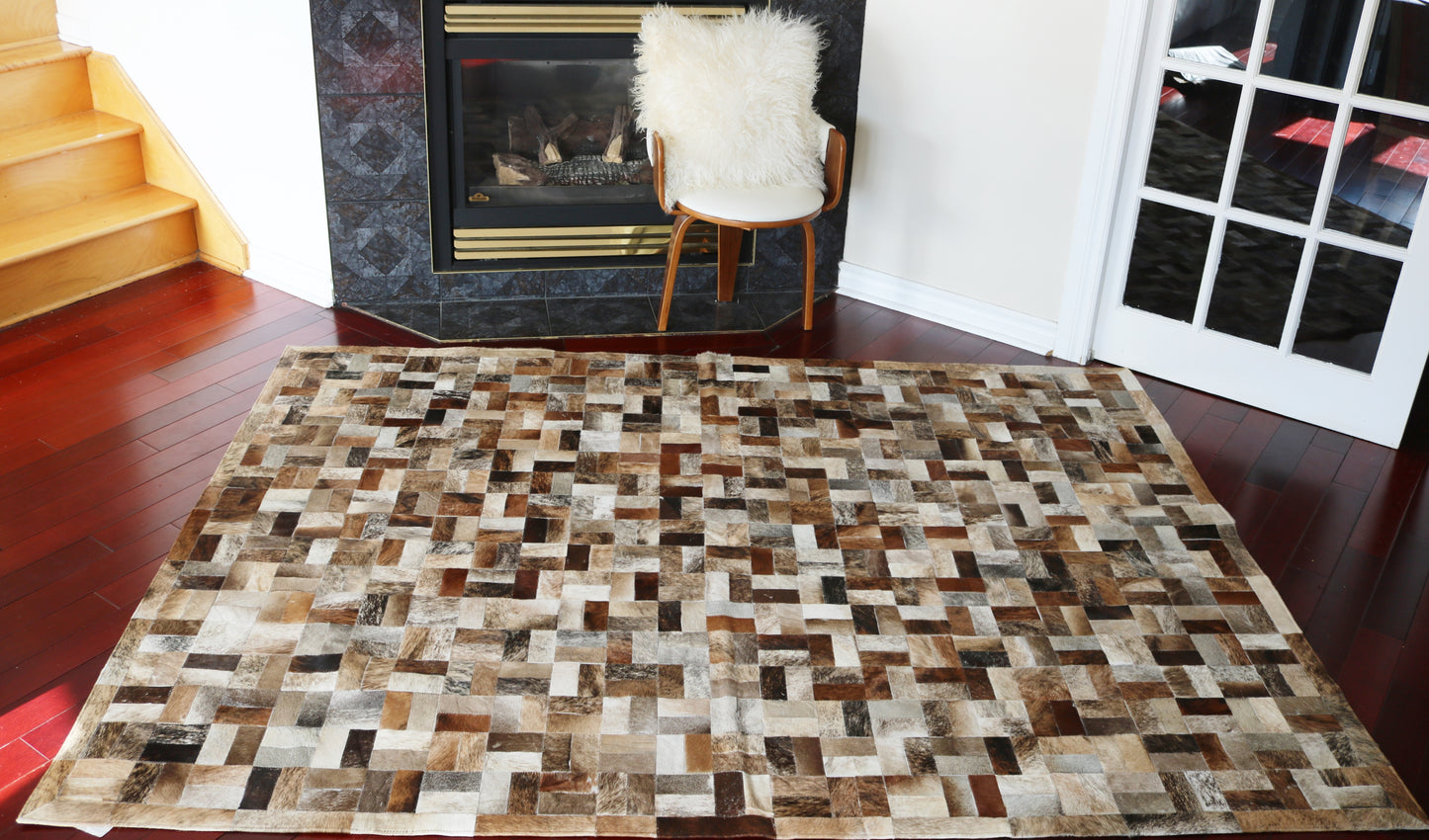 99647 Cowhide rug Patchwork Collection Quebecuir Premium SUPER BIG SIZE XXXL