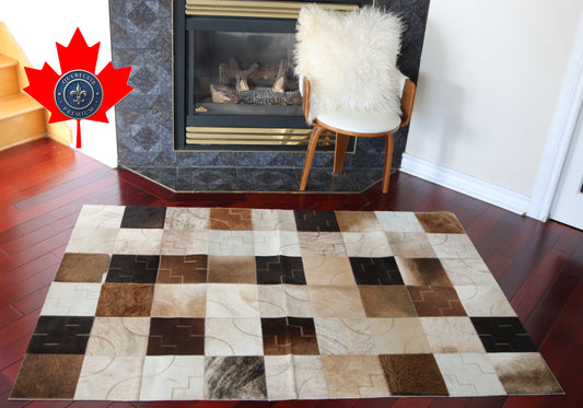 99650 Cowhide rug Patchwork Collection Quebecuir Premium  BIG SIZE XXL