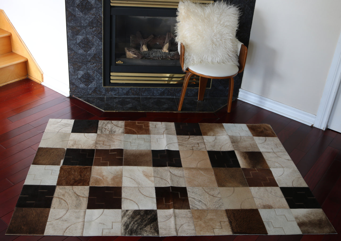 99650 Cowhide rug Patchwork Collection Quebecuir Premium  BIG SIZE XXL