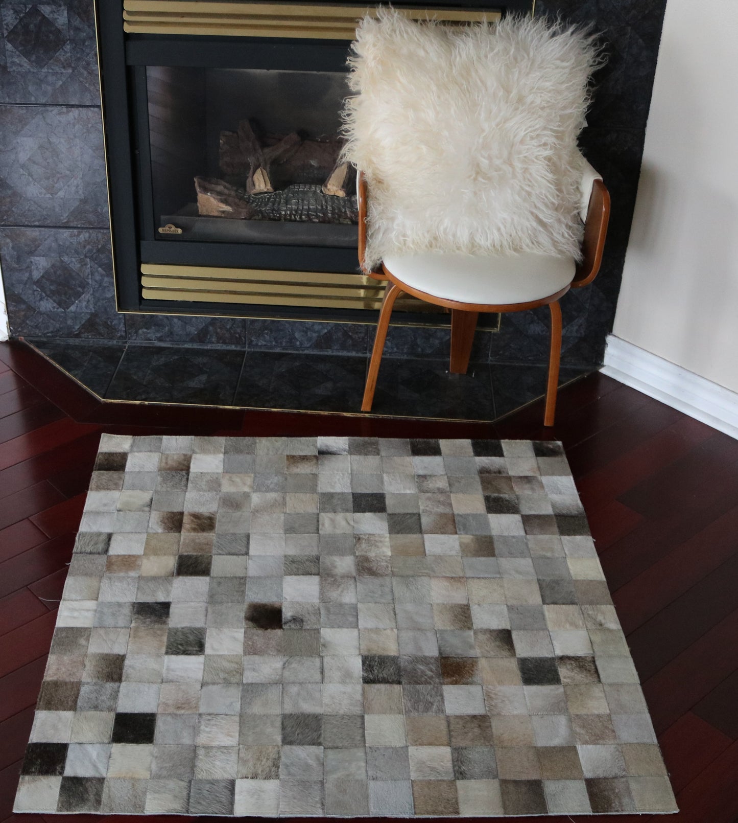 99655 Cowhide rug Patchwork Collection Quebecuir Premium