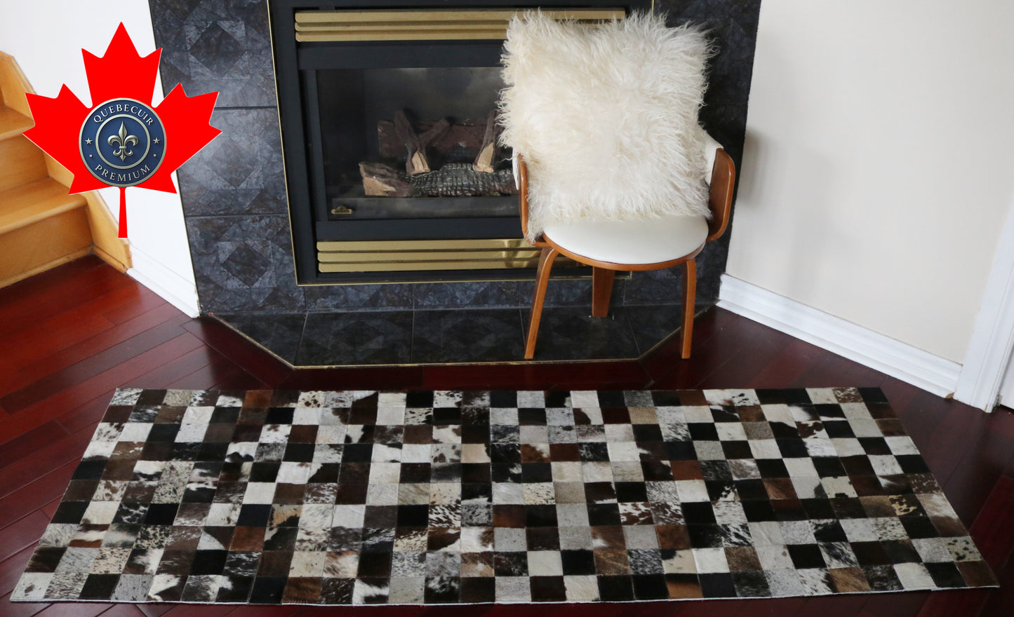 99662 Cowhide rug Patchwork Collection Quebecuir Premium
