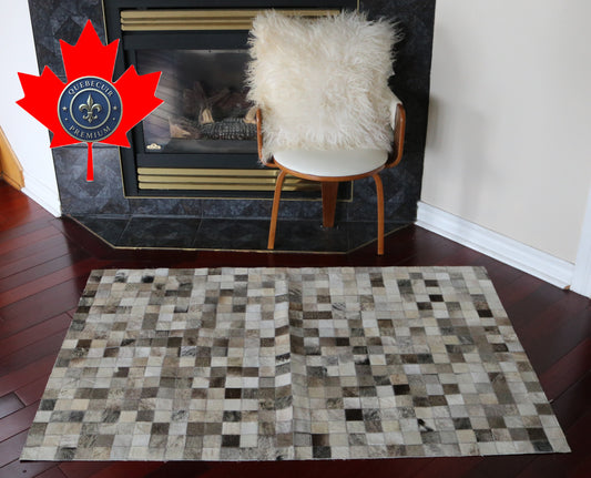 99666 Cowhide rug Patchwork Collection Quebecuir Premium