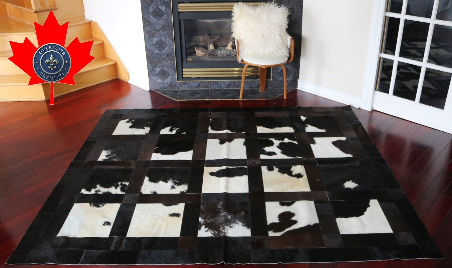 99676 Cowhide rug Patchwork Collection Quebecuir Premium SUPER BIG SIZE XXXL