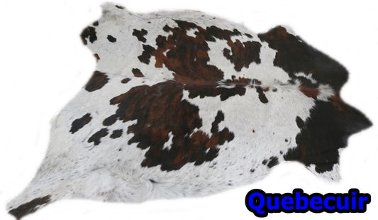 98102 - Cowhide Rug Tapis Peau de Vache SUPER BIG SIZE XXXL TRICOLOR - Collection Quebecuir Premium