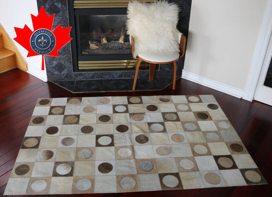 99679 Cowhide rug Patchwork Collection Quebecuir Premium  BIG SIZE XXL