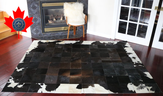 99681 Cowhide rug Patchwork Collection Quebecuir Premium  BIG SIZE XXL