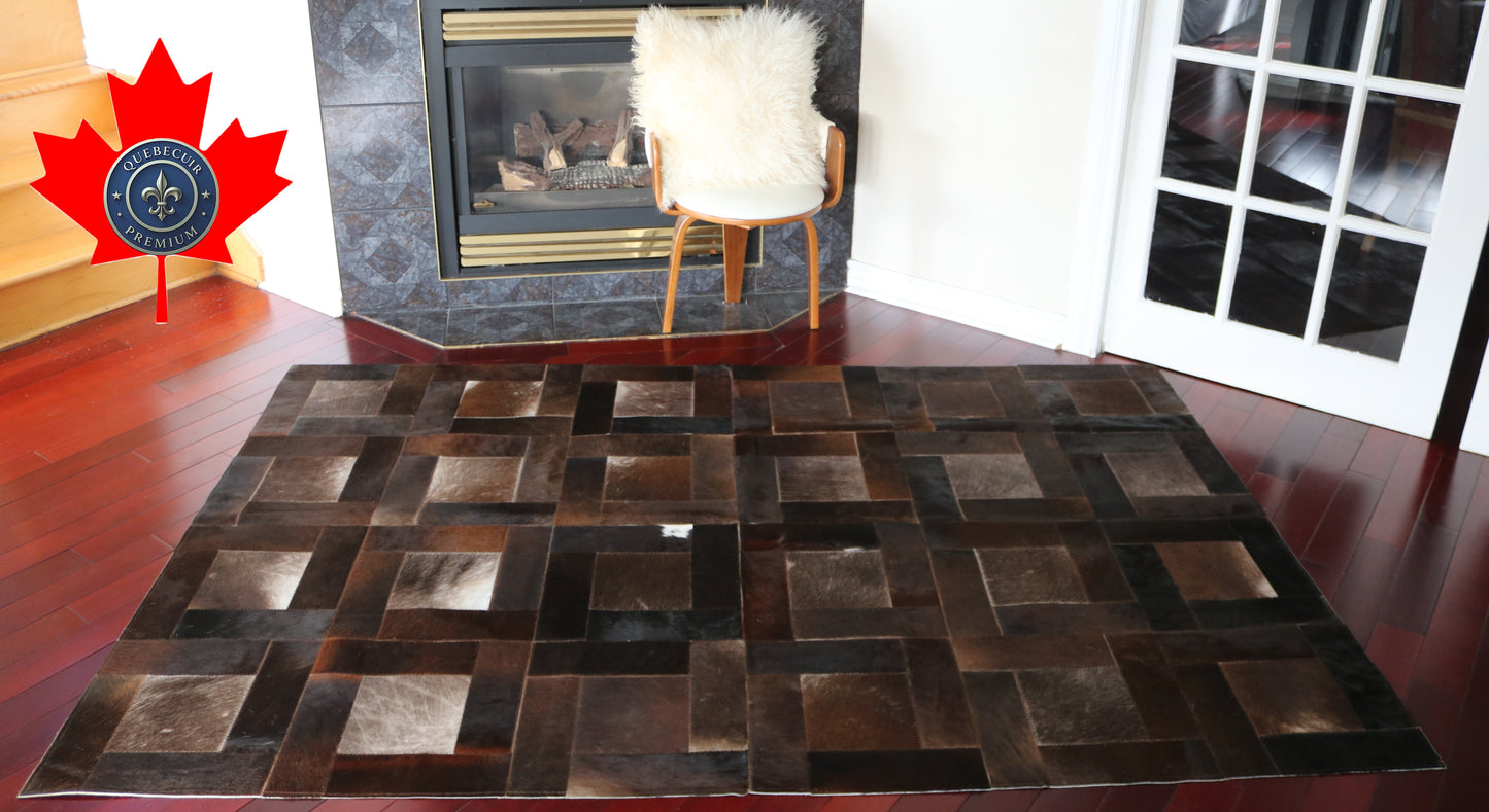99689 Cowhide rug Patchwork Collection Quebecuir Premium