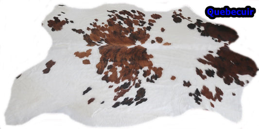 98108 - Cowhide Rug Tapis Peau de Vache SUPER BIG SIZE XXXL TRICOLOR - Collection Quebecuir Premium