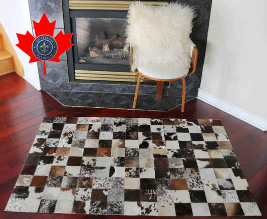 99693 Cowhide rug Patchwork Collection Quebecuir Premium