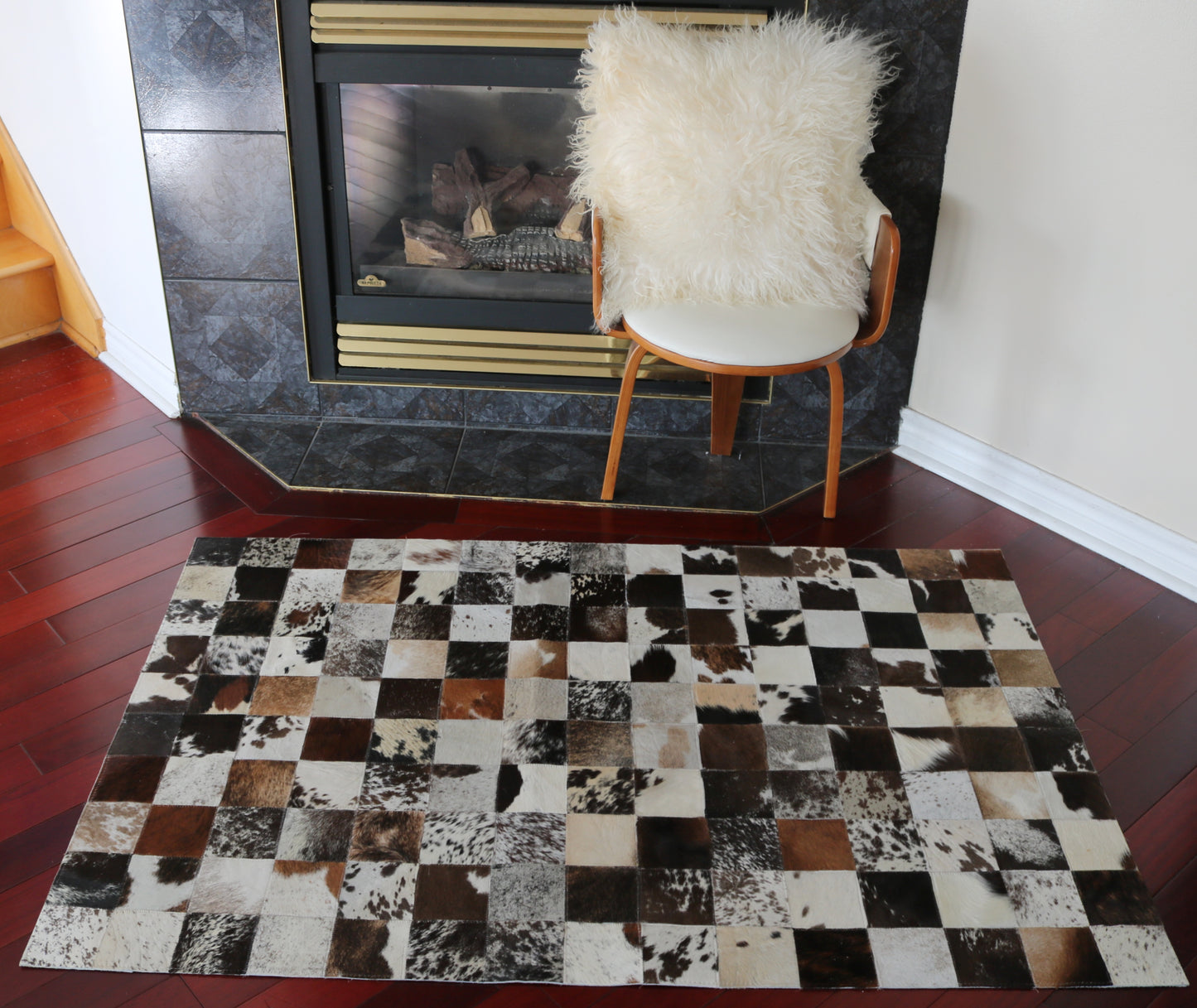 99693 Cowhide rug Patchwork Collection Quebecuir Premium