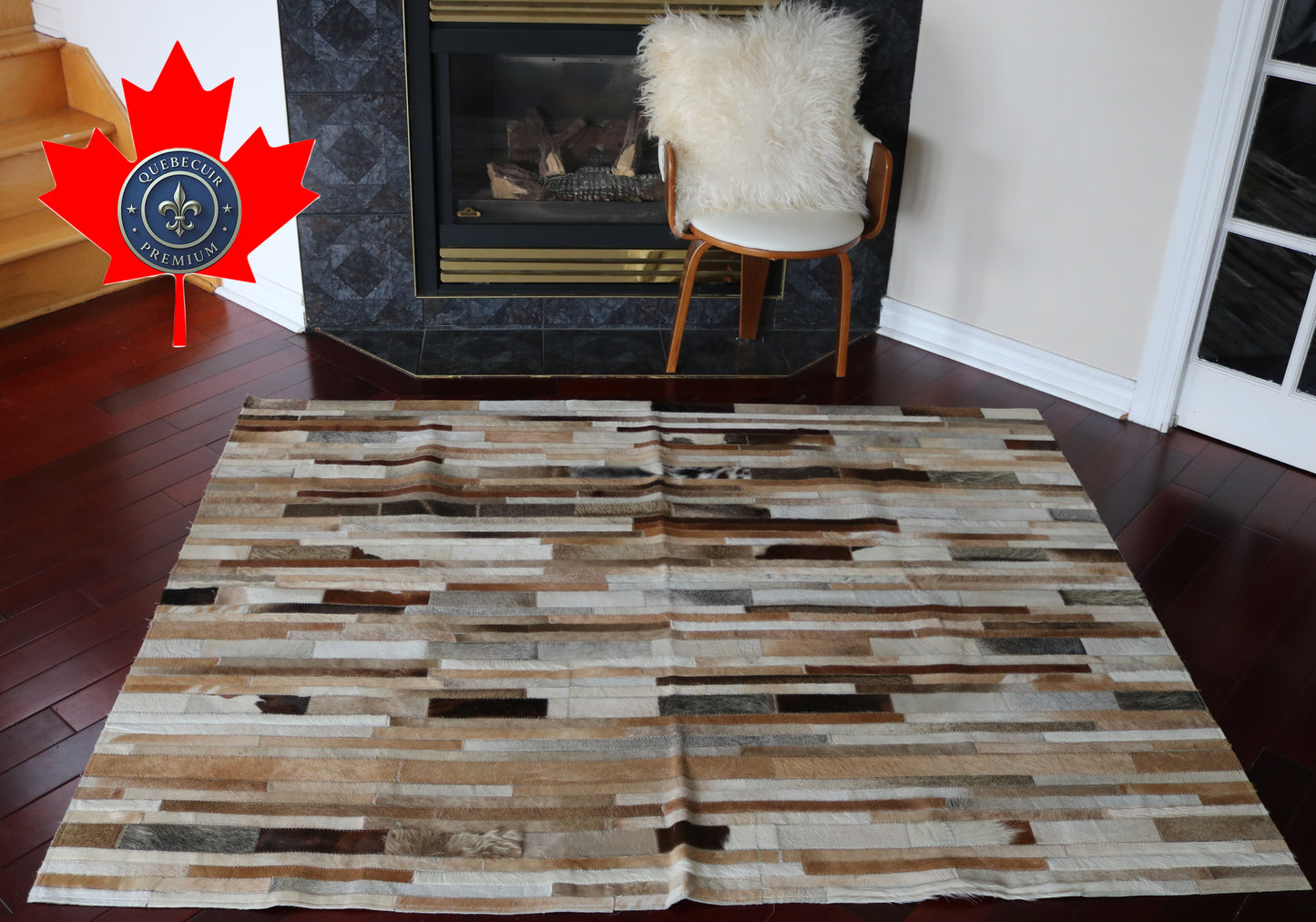 99702 Cowhide rug Patchwork Collection Quebecuir Premium