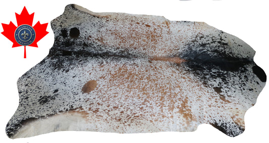 99731 Cowhide rug  TRICOLOR Collection Quebecuir Premium SUPER BIG SIZE XXXL