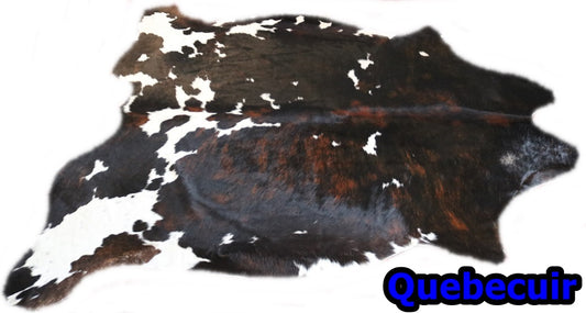 98137 - Cowhide Rug Tapis Peau de Vache SUPER BIG SIZE XXXL TRICOLOR - Collection Quebecuir Premium