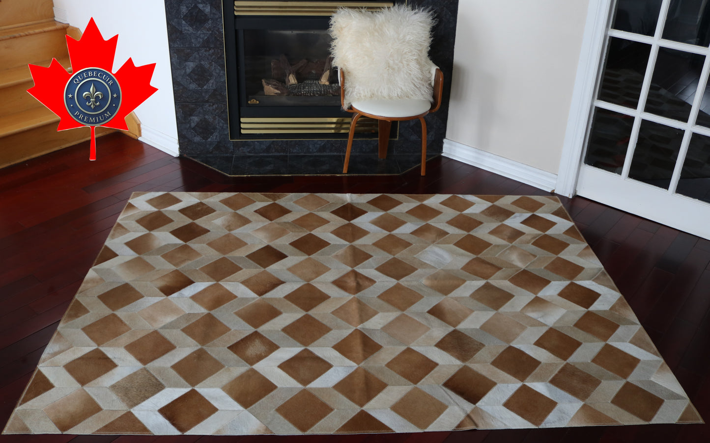 99735 Cowhide rug Patchwork Collection Quebecuir Premium  BIG SIZE XXL