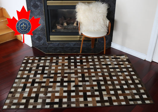 99752 Cowhide rug Patchwork Collection Quebecuir Premium