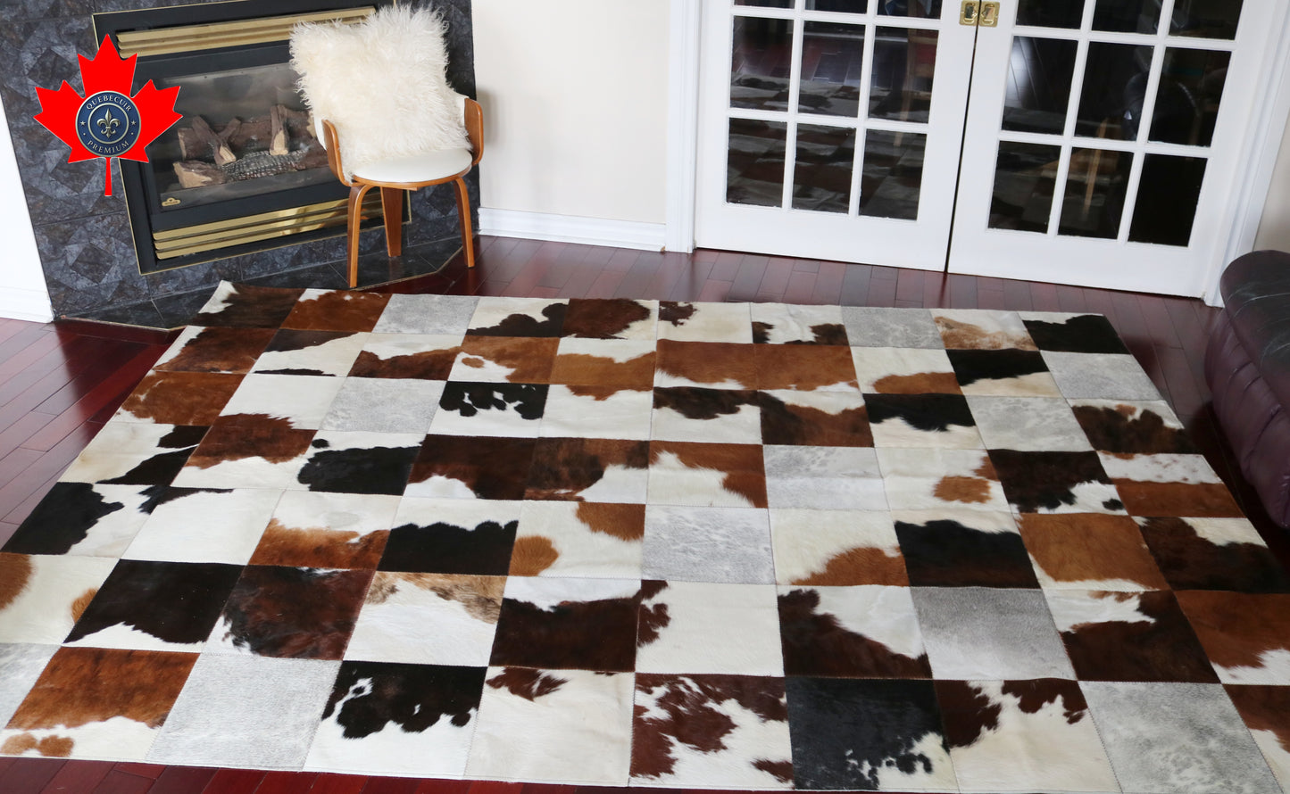 99768 Cowhide rug Patchwork Collection Quebecuir Premium SUPER   BIG SIZE XXXL