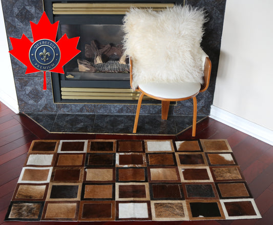 99772 Cowhide rug Patchwork Collection Quebecuir Premium