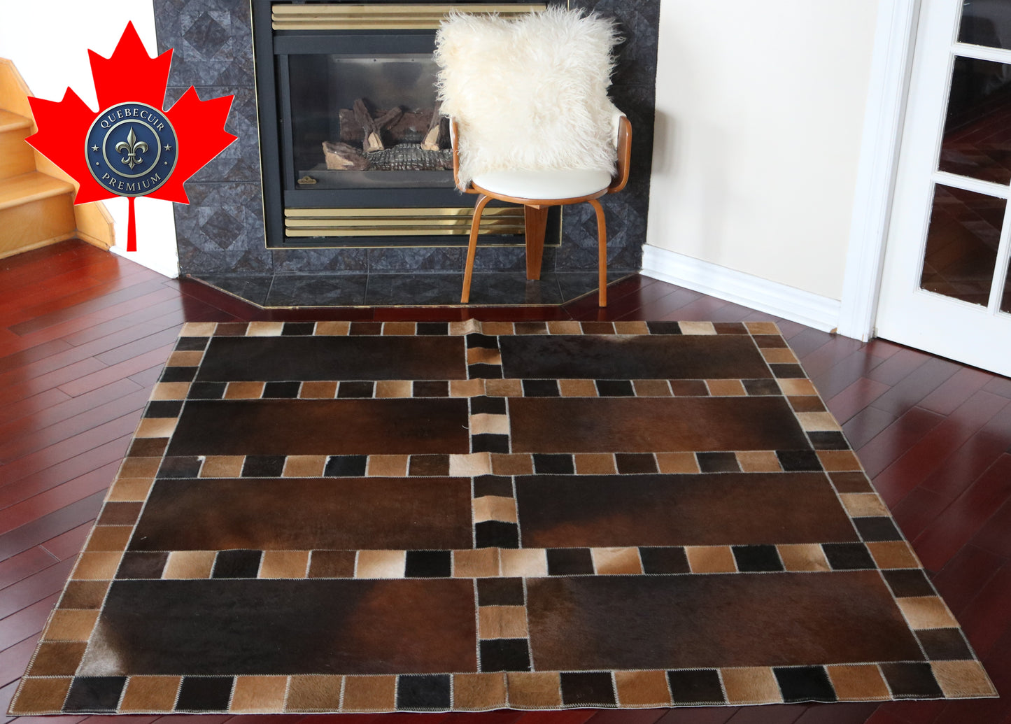 99786 Cowhide rug Patchwork Collection Quebecuir Premium