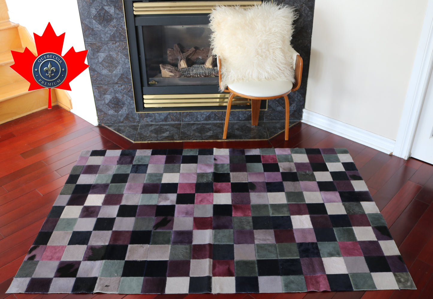 99805 Cowhide rug Patchwork Collection Quebecuir Premium