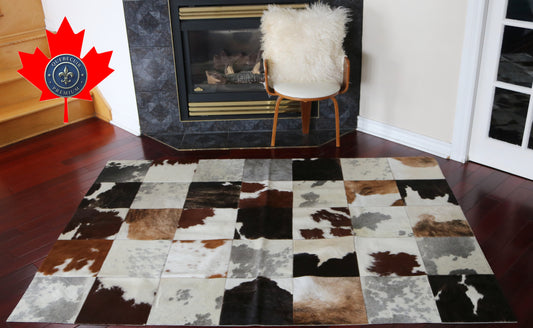99816 Cowhide rug Patchwork Collection Quebecuir Premium