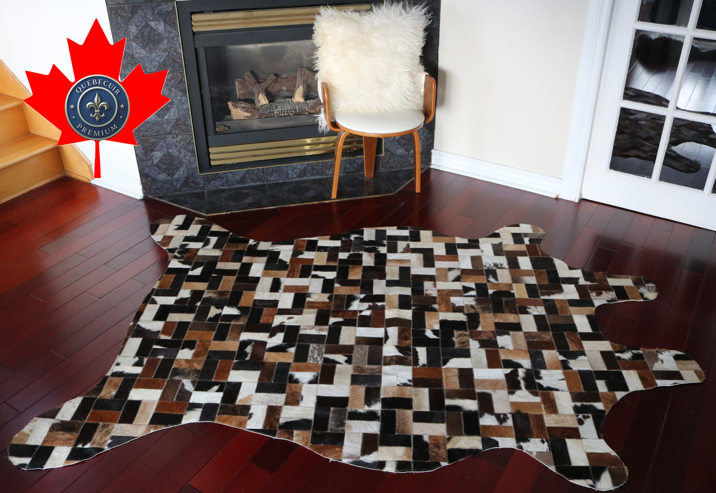 99827 Cowhide rug Patchwork Collection Quebecuir Premium