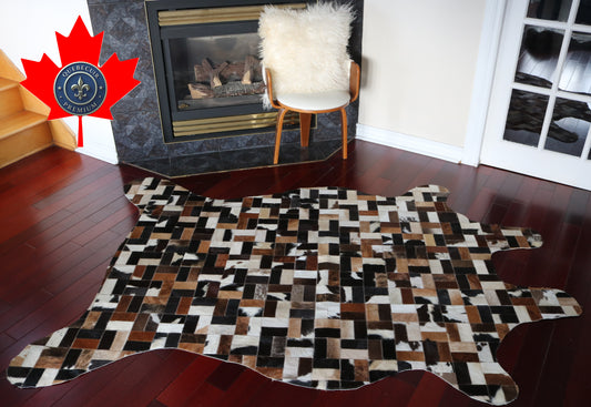 99827 Cowhide rug Patchwork Collection Quebecuir Premium