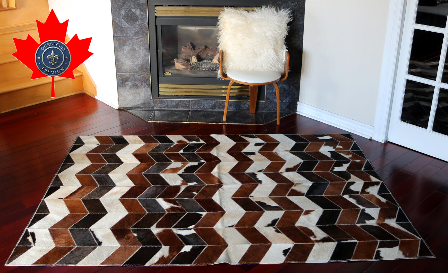 99843 Cowhide rug Patchwork Collection Quebecuir Premium