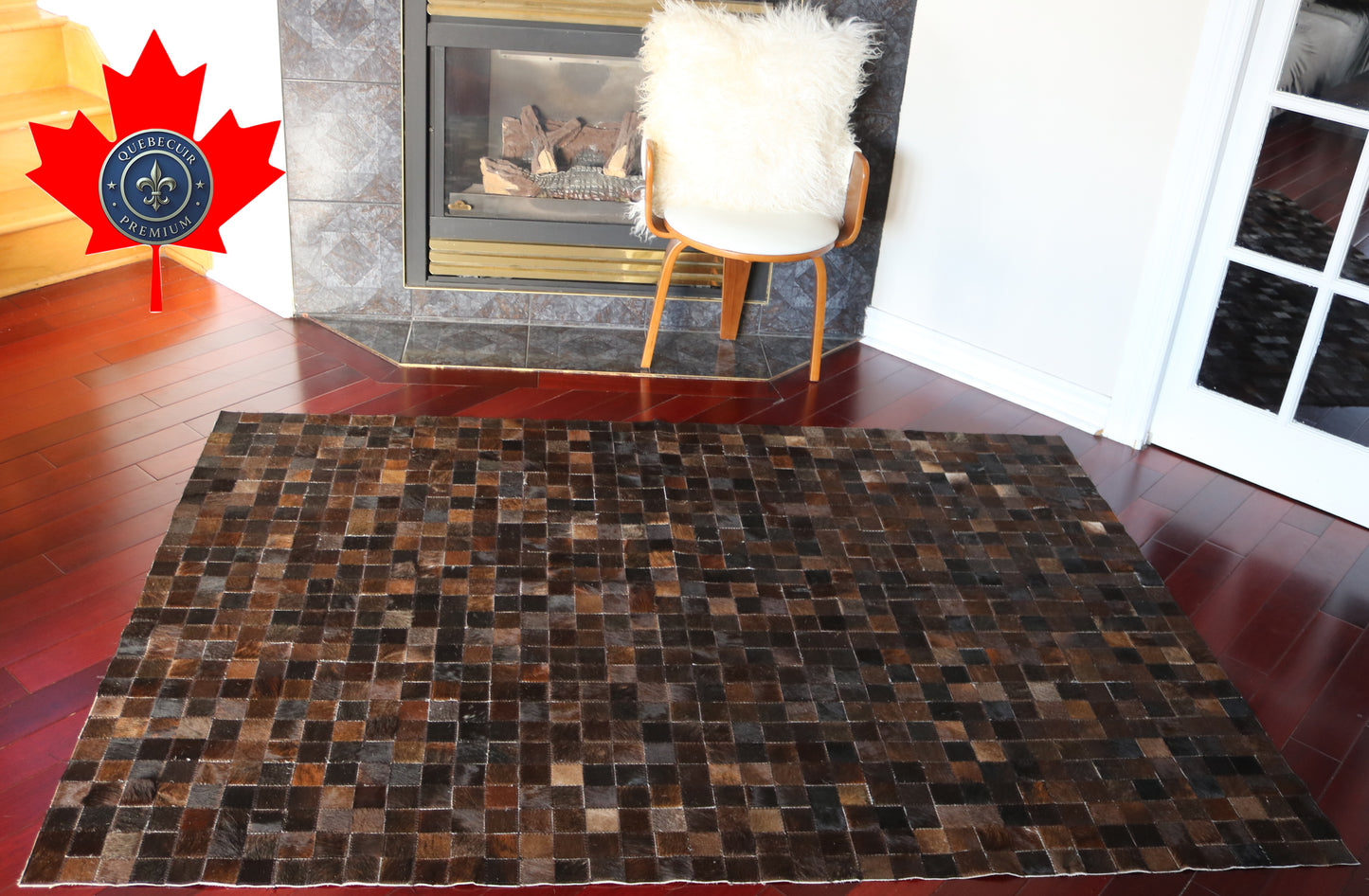 99844 Cowhide rug Patchwork Collection Quebecuir Premium