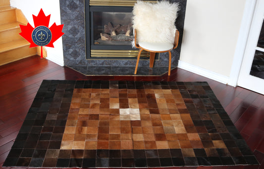 99846 Cowhide rug Patchwork Collection Quebecuir Premium