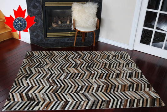 99848 Cowhide rug Patchwork Collection Quebecuir Premium