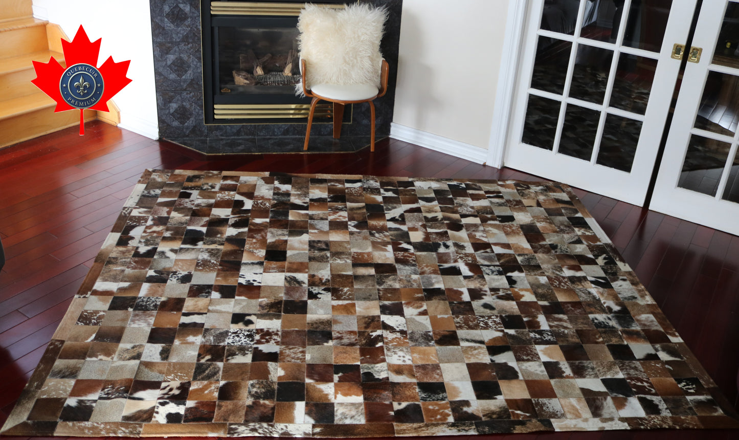 99851 Cowhide rug Patchwork Collection Quebecuir Premium SUPER BIG SIZE XXXL